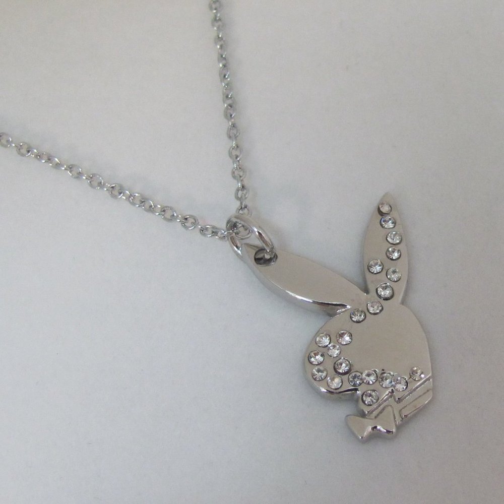 Playboy Necklace Bunny Pendant Swarovski Crystals NWT Authentic RARE Licensed xo - Picture 7 of 9